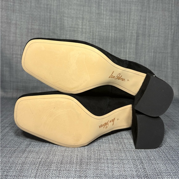 Sam Edelman Codie Square Toe Bootie Black Suede Size 7 - Picture 6 of 7